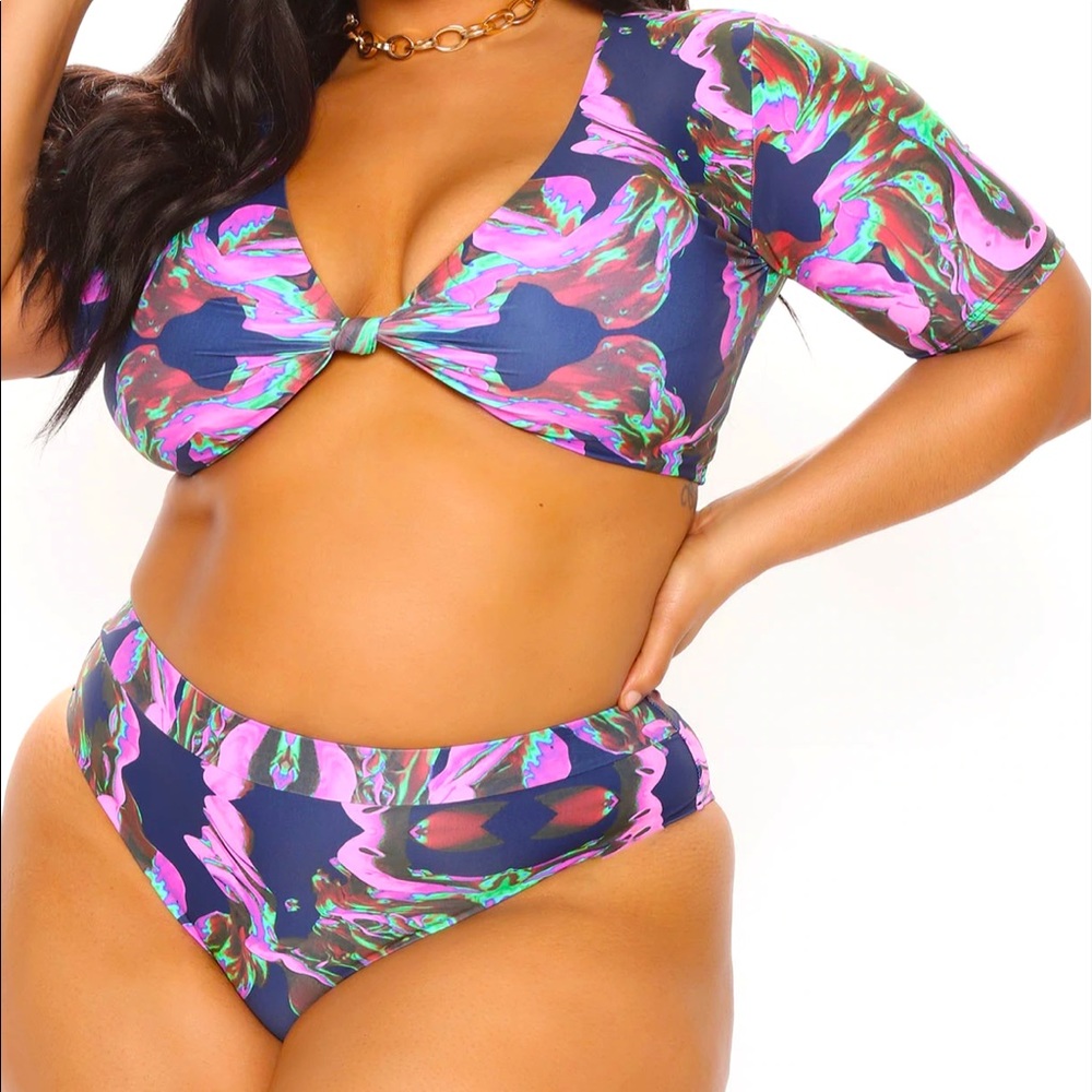 Tropical Printed Twist Front Bikini